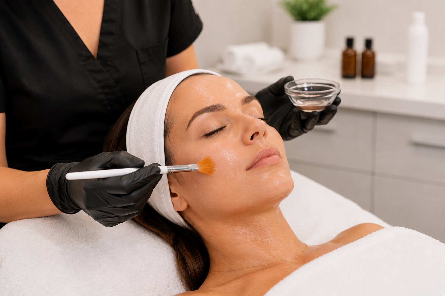 Chemical peel treatment.